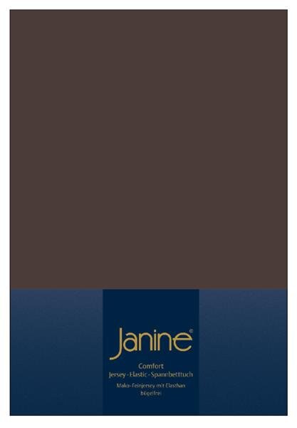 Janine Elastic-Jersey, 95% Baumwolle, 5% Elasthan Spannbettlaken TO SpB. 150x200 1 teilig  TOPPER 5001-87-386 dunkel braun