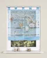 Home Wohnideen Schlaufenraffrollo Voile Digitaldruck Maritim 140 x 60 cm Blau