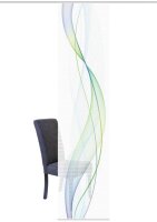 Vision S Schiebevorhang Digitaldruck Bambus-Optik Heights 260 x 60 cm Blau-Grün