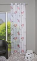 Home Wohnideen Ösenschal Voile Druck Rose 245 x 140...