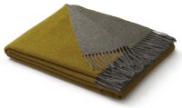 Biederlack Tagesdecke Kuscheldecke 130 x 170 cm Fransen Dark Velvet ocker-grau