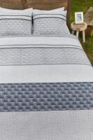 Rivièra Maison Renforcé Bettwäsche 2 teilig Bettbezug 155 x 220 cm Kopfkissenbezug 80 x 80 cm  Pure Resort Grey  170610 Grau