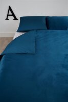 At Home Baumwollmischung Bettwäsche 4 teilig Bettbezug 155 x 220 cm Kopfkissenbezug 80 x 80 cm Tender 177710 Blau