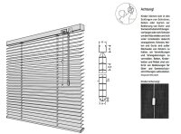 Erfal Aluminium-Jalousie Wand- und Deckenmontage, inklusive Montage-Teile, Alu-Jalousie für Fenster und Türen Länge 130 cm