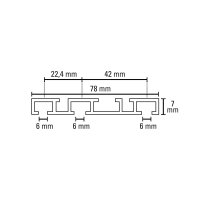 Gardinia Aluminium-Vorhangschiene 3-läufig aluminium 150 cm