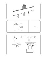 Gardinia Deckenträger für Luxor rechteckig stahl-gebürstet 3,5 cm