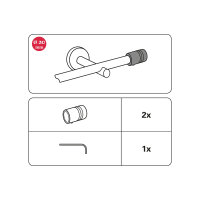 Gardinia Endstück Zylinder für Ø 20 mm titan cm