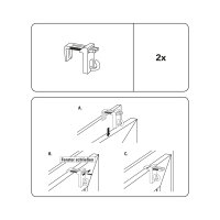 Gardinia Klemmträger mit Haken weiß cm