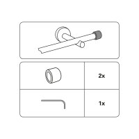 Gardinia Endkappe für Ø 16 mm edelstahl-optik 1,8 cm