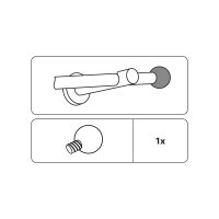 Gardinia Endstück Kugel für Ø 12 mm edelstahl 3,3 cm