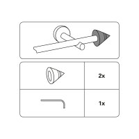 Gardinia Endstück Kegel Profil für Ø 16...