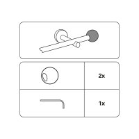 Gardinia Endstück Kugel für Ø 16 mm edelstahl-optik cm