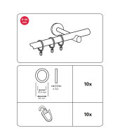 Gardinia Gardinenringe mit Gleiteinlage für Ø 20 mm edelstahl-optik cm