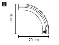 Gardinia Rundbogen für Aluminium-Vorhangschiene 1-läufig rechts weiß cm