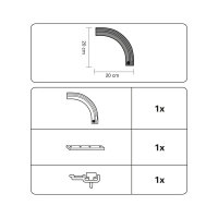 Gardinia Rundbogen für Aluminium-Vorhangschiene 1-läufig rechts weiß cm