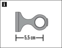 Gardinia Träger kurz geschlossen für Ø 25 mm kolonial-gebürstet 5,5 cm