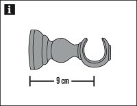 Gardinia Träger Rustikal offen für Ø 25 mm buche 9 cm