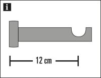 Gardinia Träger offen für Ø 25 mm kolonial-gebürstet 12 cm