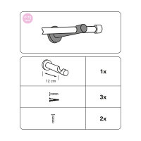 Gardinia Träger offen für Ø 25 mm kolonial-gebürstet 12 cm