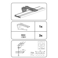 Gardinia Winkelträger für 3-läufige Flächenvorhangschienen weiß 11 cm