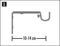 Gardinia Träger ausziehbar für Ø 16 mm schwarz-matt 10 - 14 cm