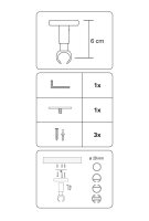 Gardinia Deckenträger für Ø 20 mm titan 6 cm