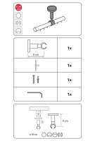 Gardinia Deckenträger für Ø 20 mm titan 6 cm