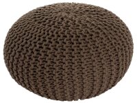 Soma Pouf Ø 55 cm Strickhocker Sitzpouf Sitzpuff Grobstrick-Optik extrahoch Höhe 37 cm (BxHxL) 55 x 37 x 55 cm zimt