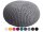 Soma PREMIUM Pouf Sitzpouf Strickhocker Strickpuff Ø 55 cm Innen & Außen waschbar brillante Farben! (BxHxL) 55 x 37 x 55 cm grau - silbergrau