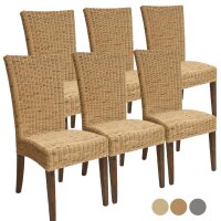 Soma Esszimmer Stühle Rattanstühle Set Cardine 6 Stück mit/ohne Sitzkissen (BxHxL) 48 x 98 x 60 cm cabana ohne Sitzkissen