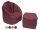 Soma PREMIUM Sitzsack-Set Gaming-Sessel mit Hocker Bamba ø 60 H 70 cm formstabil u. pflegeleicht 3 Farben (BxHxL) 60 x 70 x 60 cm rot - bordeaux