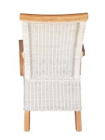 Soma Esszimmer-Stuhl mit Armlehnen Rattanstuhl weiß Perth mit/ohne Sitzkissen Leinen weiß (BxHxL) 57 x 97 x 57 cm mit Sitzkissen