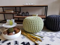 Soma Strickhocker Pouf Ø 45 cm Sitzpouf Sitzpuff Grobstrick-Optik Pouf Strick Bodenkissen Höhe 30 cm (BxHxL) 45 x 30 x 45 cm anthrazit