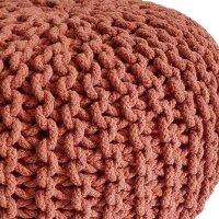 Soma Strickhocker Pouf Ø 45 cm Sitzpouf Sitzpuff Grobstrick-Optik Pouf Strick Bodenkissen Höhe 30 cm (BxHxL) 45 x 30 x 45 cm terracotta