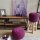 Soma Strickhocker Pouf Ø 45 cm Sitzpouf Sitzpuff Grobstrick-Optik Pouf Strick Bodenkissen Höhe 30 cm (BxHxL) 45 x 30 x 45 cm violett