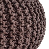 Soma Strickhocker Pouf Ø 45 cm Sitzpouf Sitzpuff Grobstrick-Optik Pouf Strick Bodenkissen Höhe 30 cm (BxHxL) 45 x 30 x 45 cm zimt