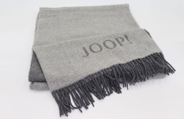 JOOP! FINE-DF Kuscheldecke Wohndecke 130 x 180 Franse Graphit-Schief.