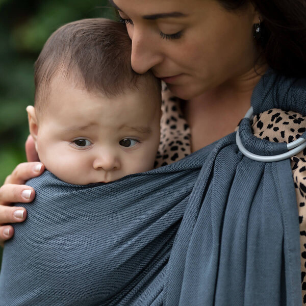 Hoppediz Ring-Sling Hamburg,stone schwarz/grau, ultraleicht Hamburg stone