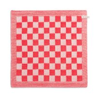 Knit Factory Block Küchenhandtuch 50x50 cm Kariert Beige Rot