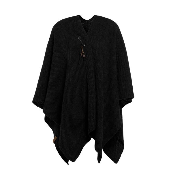 Knit Factory Jazz Poncho capes One Size Glatt Schwarz