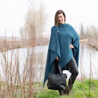 Knit Factory Jazz Poncho capes One Size Glatt Dunkelblau