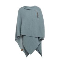 Knit Factory Jazz Poncho capes One Size Glatt Stonegreen