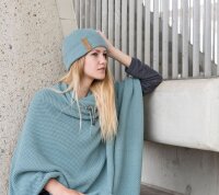 Knit Factory Jazz Poncho capes One Size Glatt Stonegreen