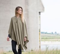 Knit Factory Jazz Poncho capes One Size Glatt Grün