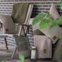 Knit Factory Juul Decke 160x130 cm Wabe Beige Grau