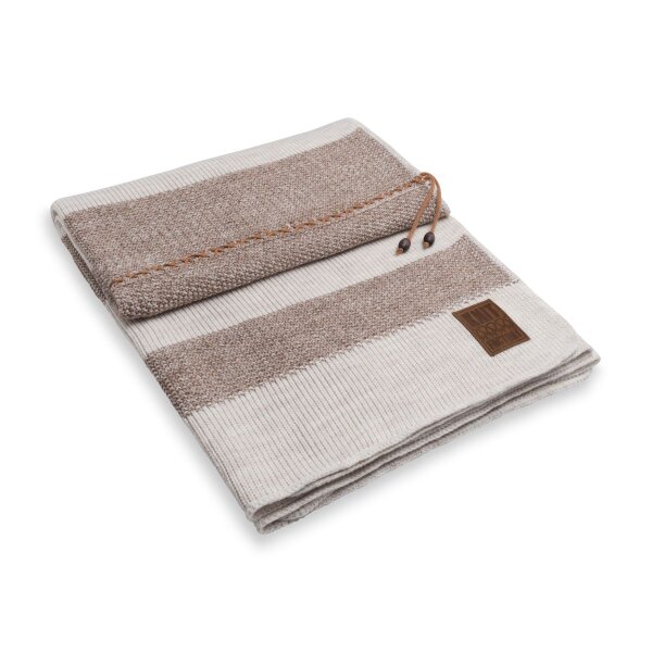 Knit Factory Roxx Decke 160x130 cm Gestreift Beige