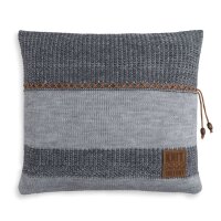 Knit Factory Roxx Kissen 50x50 cm Gestreift Anthrazit Grau