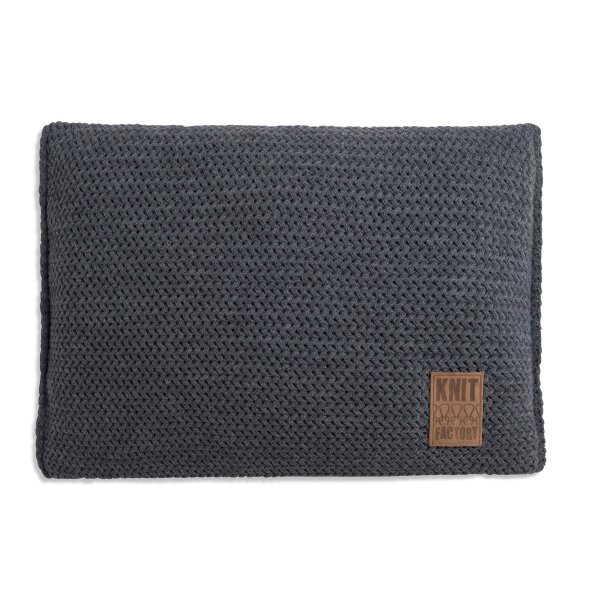 Knit Factory Maxx Kissen 60x40 cm Glatt Anthrazit