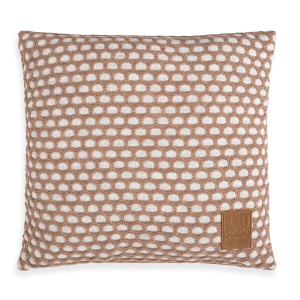 Knit Factory Mila Kissen 50x50 cm Wabe Beige