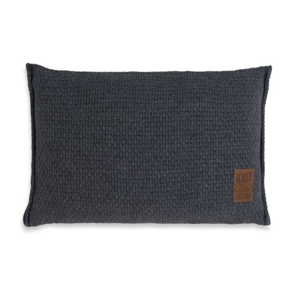 Knit Factory Jesse Kissen 60x40 cm Glatt Anthrazit